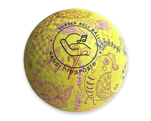 Резиновый звенящий мяч Rubber Bell Ball — яркий, с бабочками, для игры и бассейна