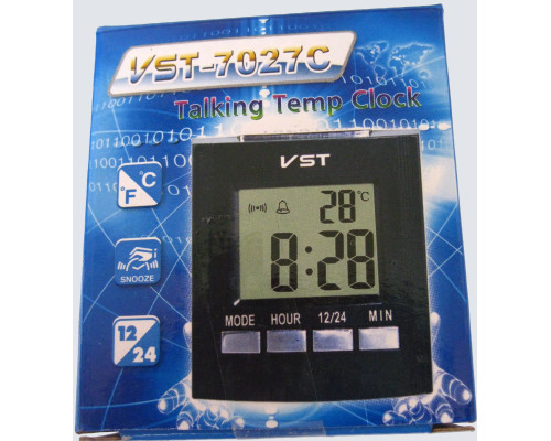 Говорящие часы-будильник для слепых VST-7027C