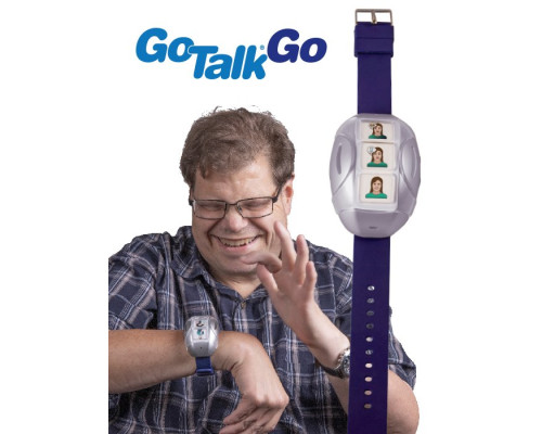 GoTalk Go — коммуникатор-часы на запястье: 3 сенсорные кнопки, 3 уровня, 9 сообщений