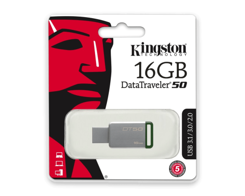 Флешка Kingston DT50 16 ГБ — для аудиокниг на плеер или радиоприёмник