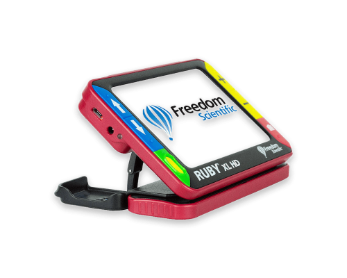 Ruby XL HD — ручний відеозбільшувач 5 дюймів з розкладною ручкою і підставкою для читання