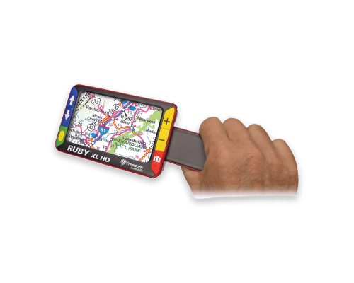 Ruby XL HD — ручний відеозбільшувач 5 дюймів з розкладною ручкою і підставкою для читання